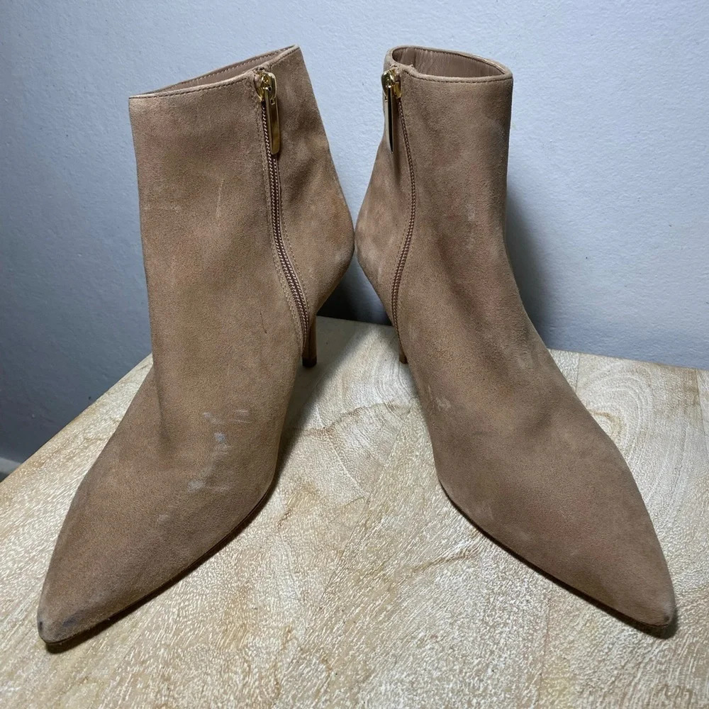 L’Agence Aimee II Booties tan suede stiletto ankle boots 39.5